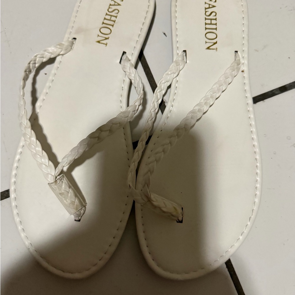 White Braided Women's Sandals